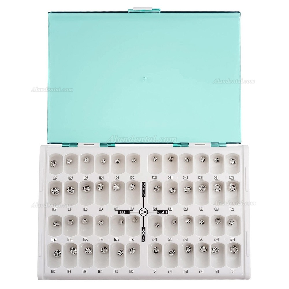 48Pcs/Box Dental Kid Crown Preformed Metal Crown Stainless Steel Temporary Crown